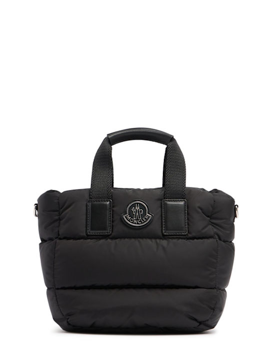 Moncler: Mini Caradoc quilted nylon tote bag - Schwarz - women_0 | Luisa Via Roma