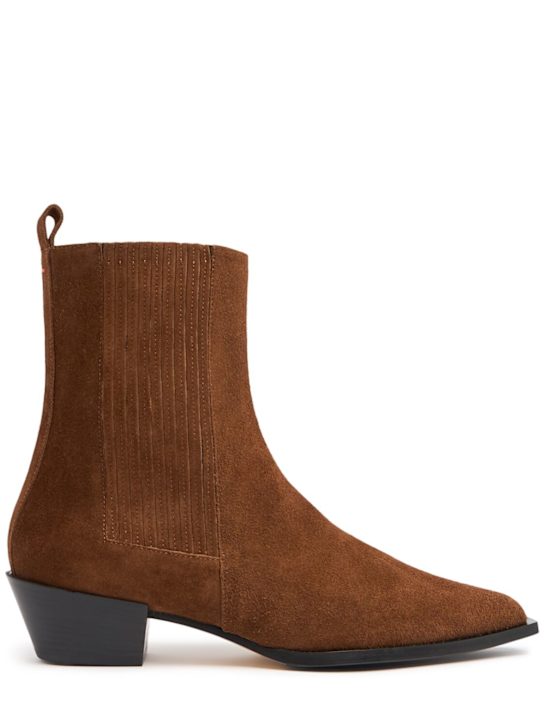 Aeyde: 40mm Belinda suede ankle boots - women_0 | Luisa Via Roma