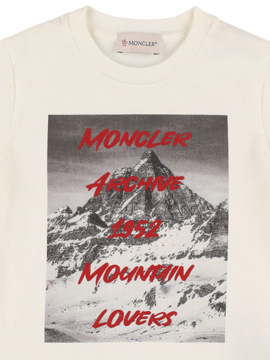 Moncler: Logo cotton jersey t-shirt - kids-boys_1 | Luisa Via Roma