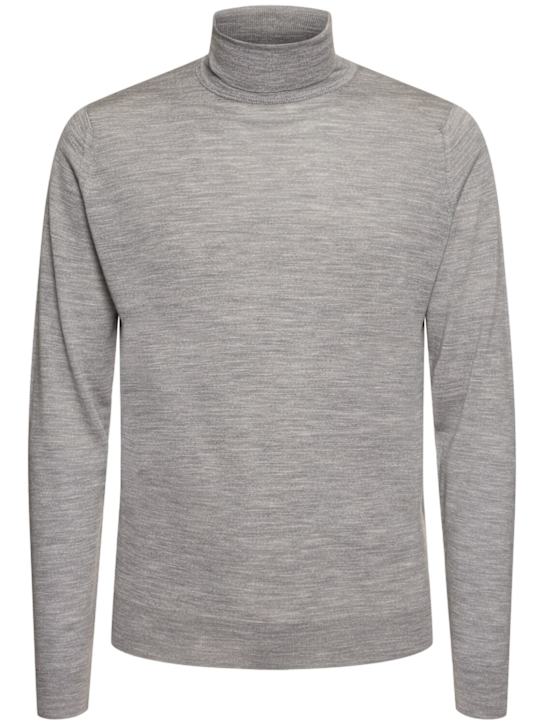 John Smedley: Cherwell high neck knit sweater - Silver/Grey - men_0 | Luisa Via Roma