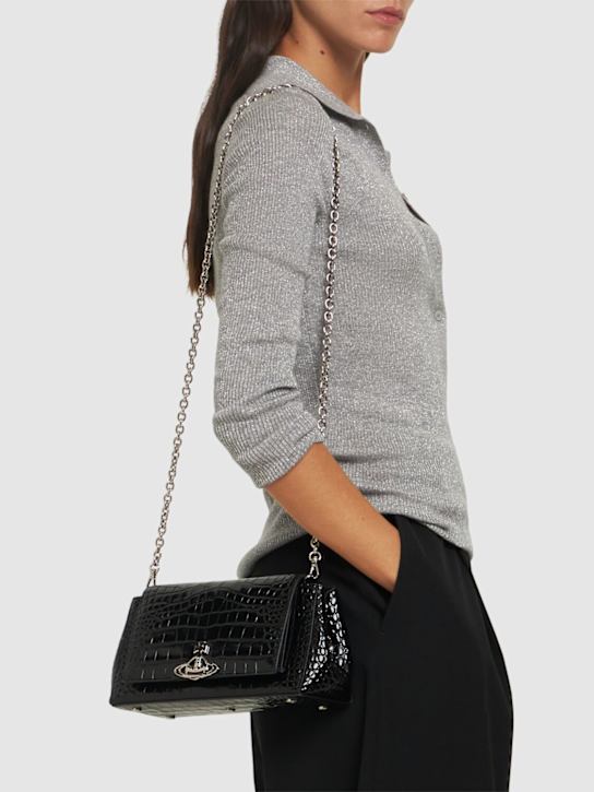 Vivienne Westwood: Medium Hazel croc embossed leather bag - women_1 | Luisa Via Roma