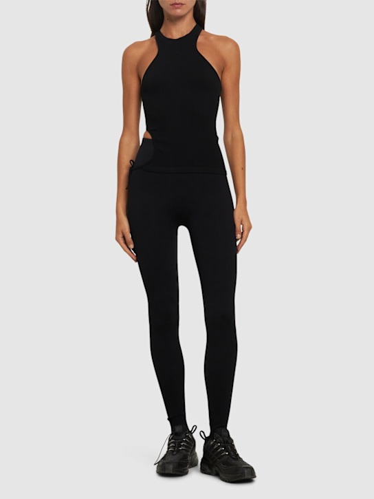 Ribbed jersey cut-out tank top - Thumbnail 2