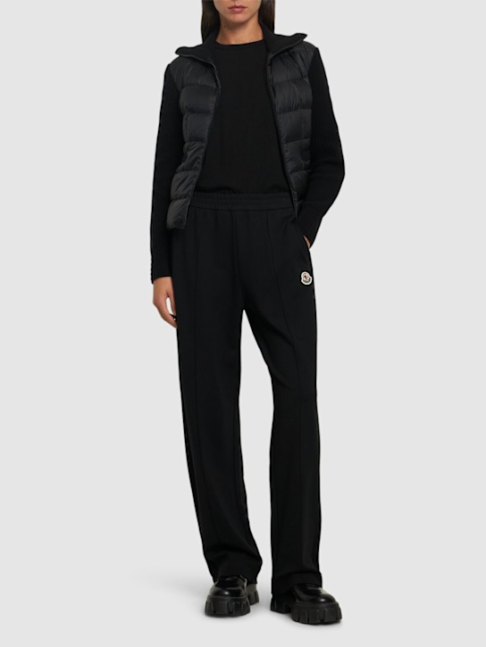 Moncler: Padded virgin wool blend down cardigan - women_1 | Luisa Via Roma