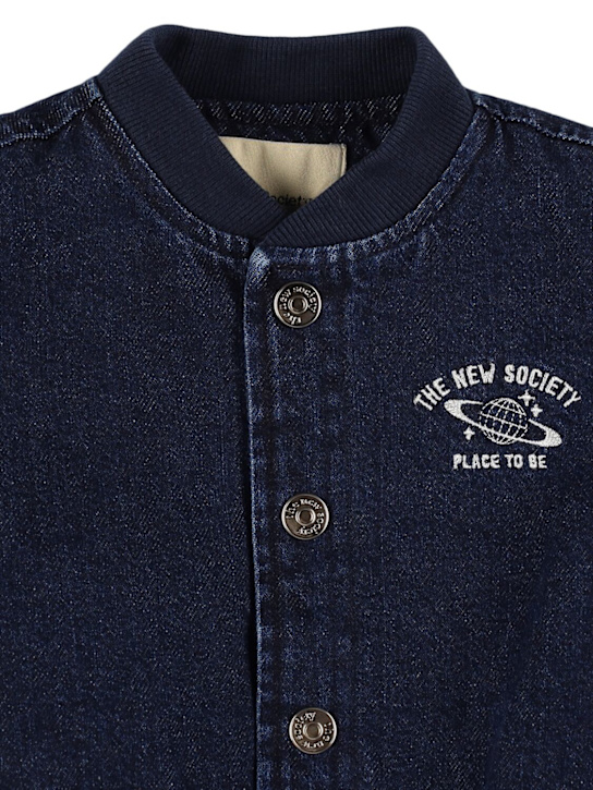 The New Society: Chaqueta bomber de denim de algodón - Azul - kids-boys_1 | Luisa Via Roma