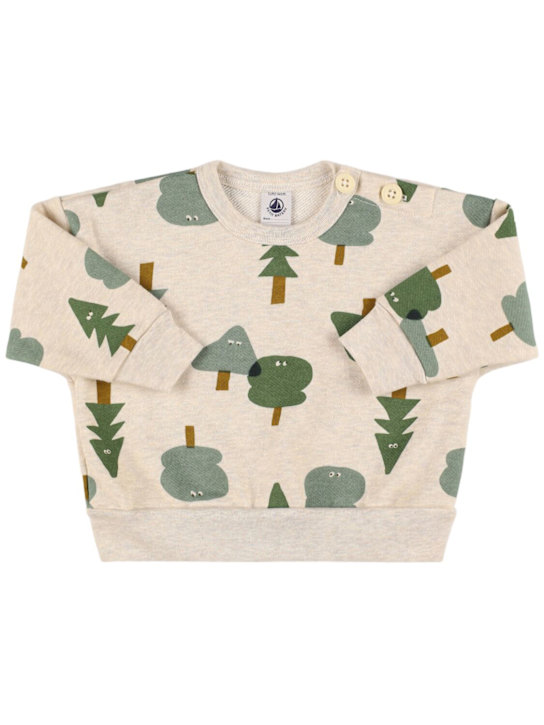 Petit Bateau: Sweatshirt aus Baumwolle - Grau/Bunt - kids-girls_0 | Luisa Via Roma