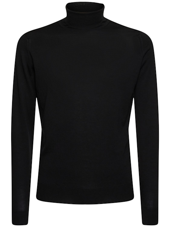 John Smedley: Strickpullover mit Polokragen „Cherwell“ - Schwarz - men_0 | Luisa Via Roma