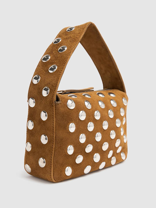 Khaite: Small Elena studded suede top handle bag - Mud - women_1 | Luisa Via Roma