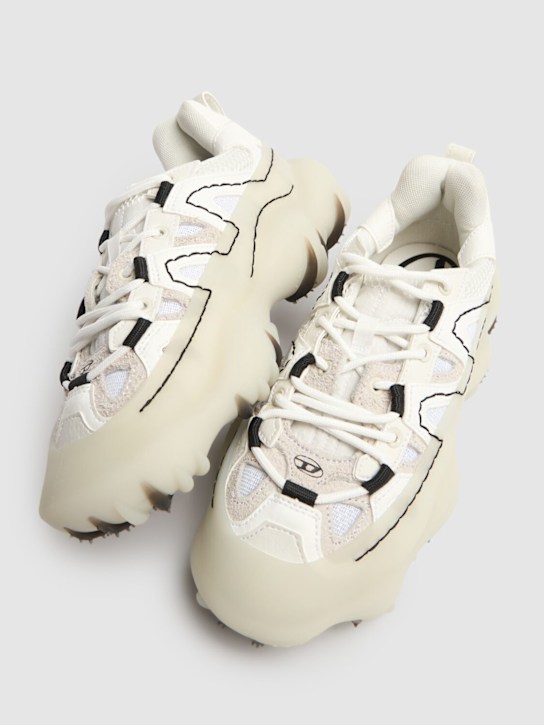 Diesel Kids: 橡胶系带运动鞋 - 白色 - kids-boys_1 | Luisa Via Roma