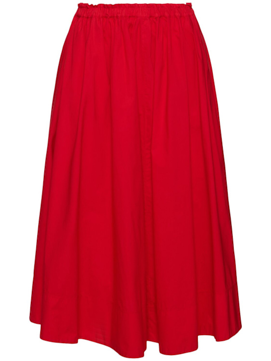 Forte_forte: Elastic waist poplin midi skirt - women_0 | Luisa Via Roma