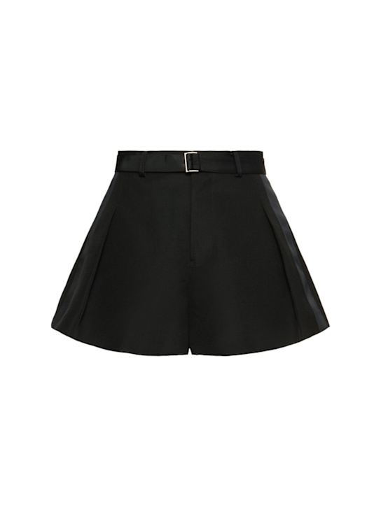 Sacai: Double-faced silk & cotton shorts - women_0 | Luisa Via Roma