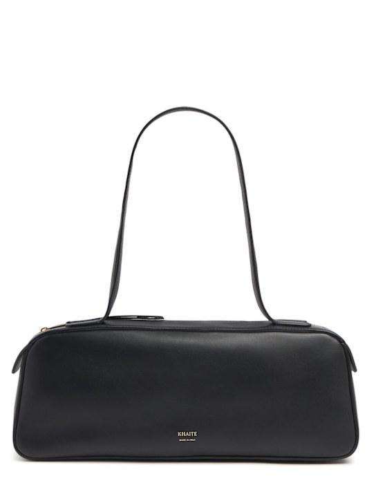 Khaite: Borsa a spalla Simona in pelle liscia - Nero - women_0 | Luisa Via Roma