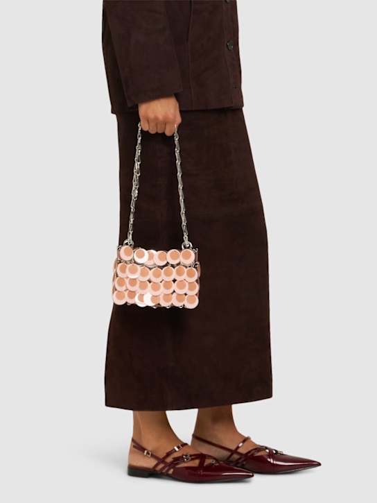 Rabanne: Oversized sequin shoulder bag - Pink/Gold - women_1 | Luisa Via Roma