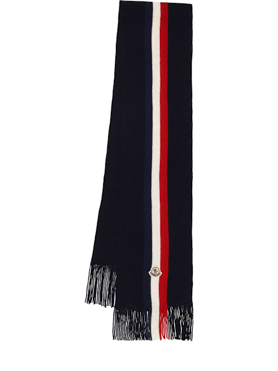 Moncler: Tricolor virgin wool scarf - men_0 | Luisa Via Roma