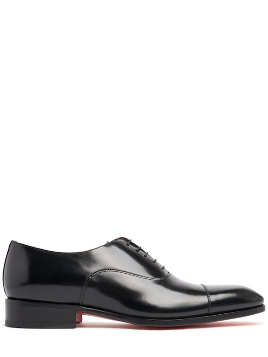 Santoni: Racer leather derby shoes - men_0 | Luisa Via Roma