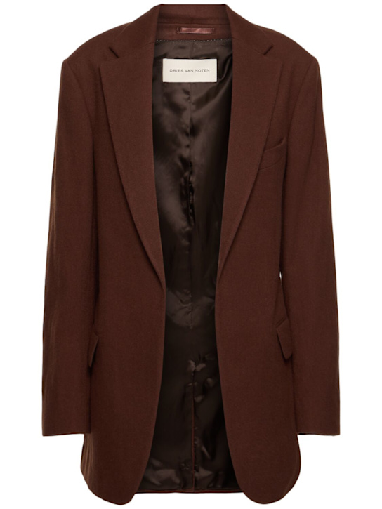 Dries Van Noten: Blur wool blend blazer - women_0 | Luisa Via Roma
