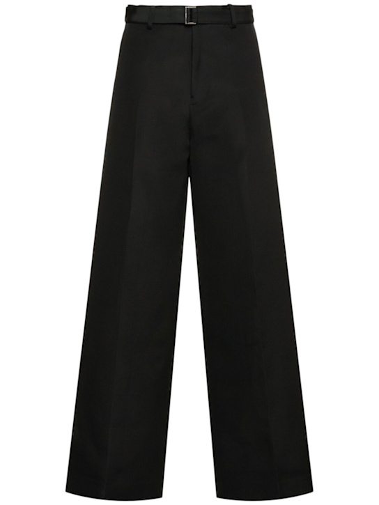 Double-faced silk & cotton wide pants - Thumbnail 1