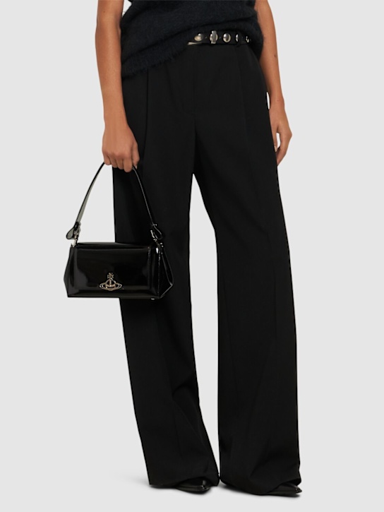 Vivienne Westwood: Medium Hazel patent leather shoulder bag - women_1 | Luisa Via Roma