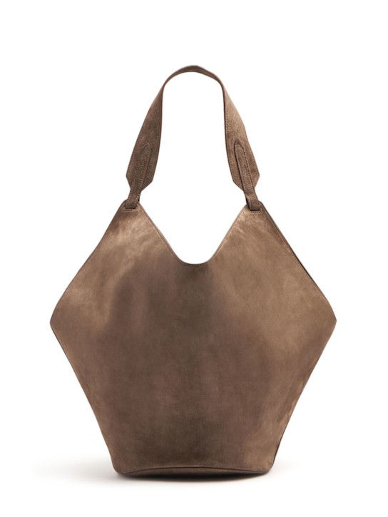 Khaite: Medium Lotus suede tote bag - women_0 | Luisa Via Roma