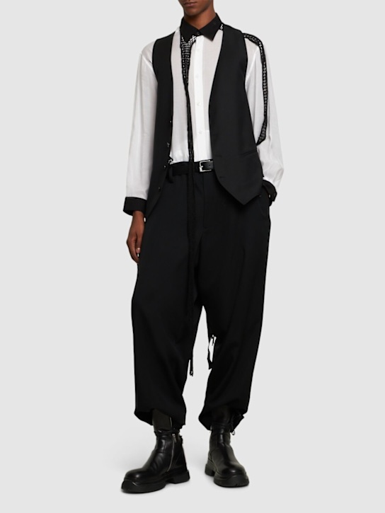 Yohji Yamamoto: Wide wool pants - men_1 | Luisa Via Roma