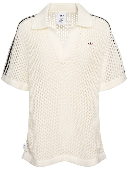 adidas Originals: Clot C open knit polo - women_0 | Luisa Via Roma