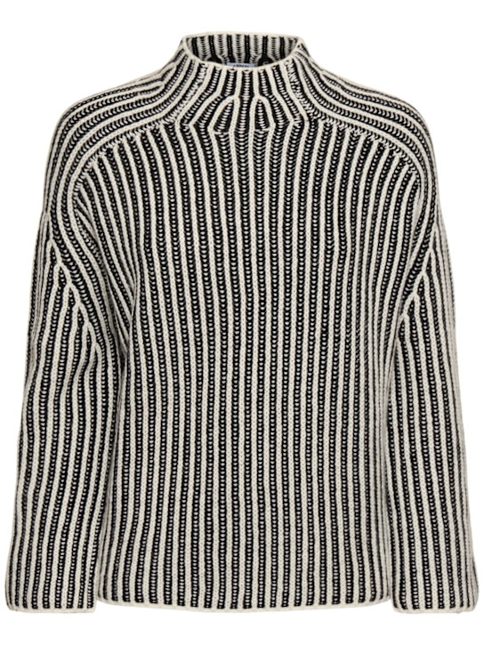 ASPESI: Mock neck wool blend knit sweater - women_0 | Luisa Via Roma