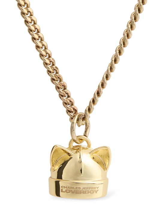 Charles Jeffrey LOVERBOY: Ears beanie charm necklace - Gold - men_0 | Luisa Via Roma