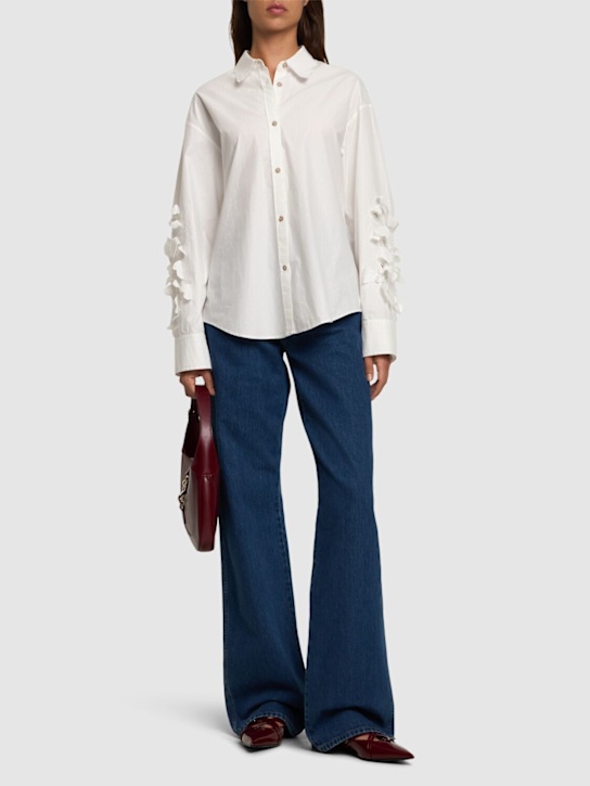 Forte_forte: En fleur embroidered poplin shirt - White - women_1 | Luisa Via Roma