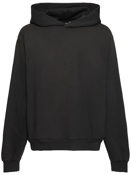 Acne Studios: Franziska cotton logo sweatshirt - Black - men_0 | Luisa Via Roma