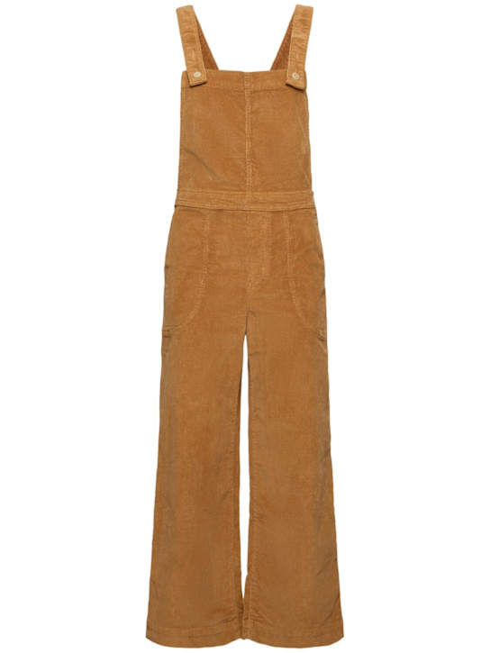 Patagonia: Stand Up cropped corduroy overalls - Brown - women_0 | Luisa Via Roma