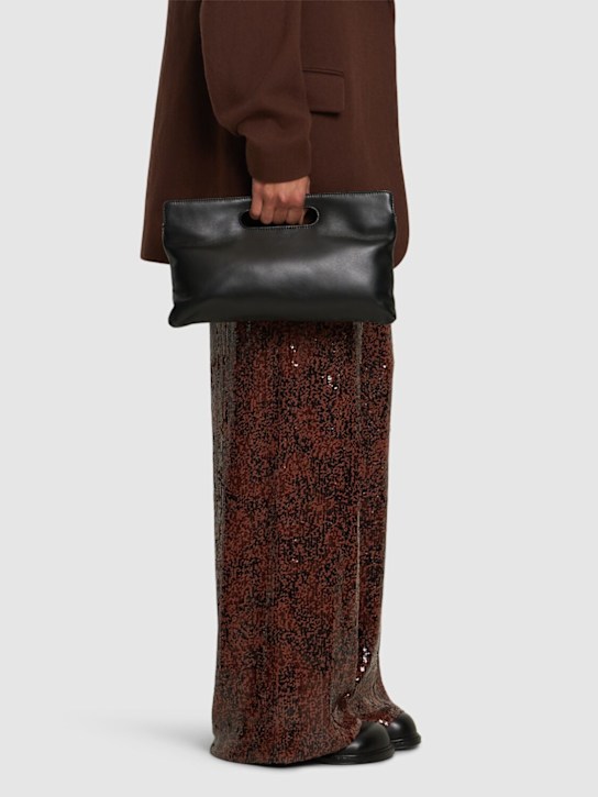Dries Van Noten: Poke leather clutch - women_1 | Luisa Via Roma