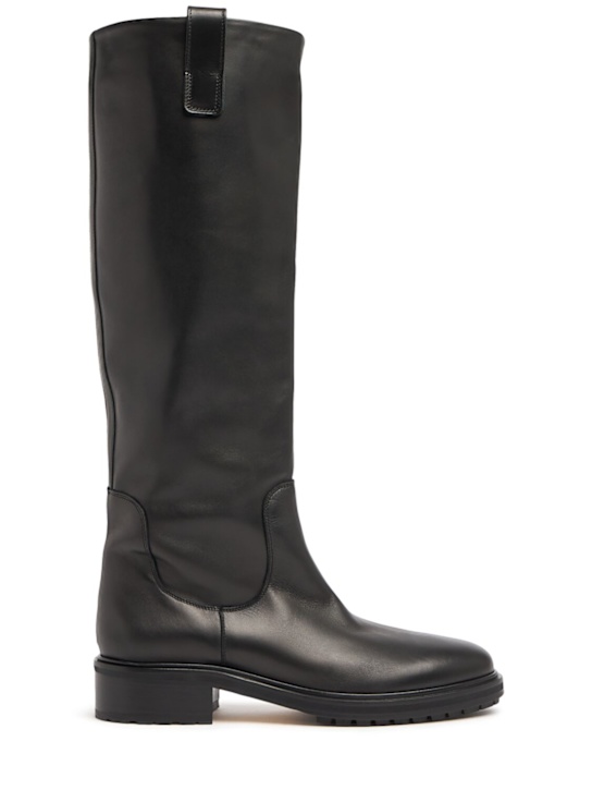 Aeyde: 45mm Henry leather tall boots - women_0 | Luisa Via Roma
