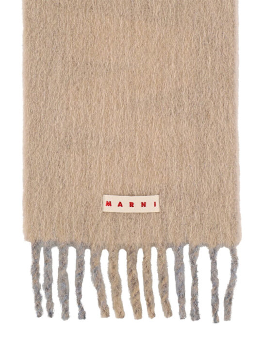 Marni: Logo striped wool scarf - Pompeii - women_1 | Luisa Via Roma