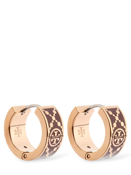Tory Burch: Small T Monogram hoop earrings - women_0 | Luisa Via Roma