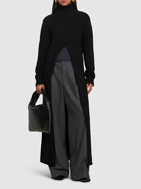 Jil Sander: Alpaca knit high neck sweater w/ slit - women_1 | Luisa Via Roma