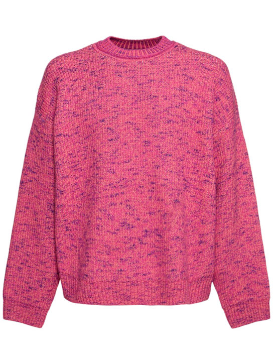 Acne Studios: Kwisted AS Heart logo knit sweater - Pembe - men_0 | Luisa Via Roma