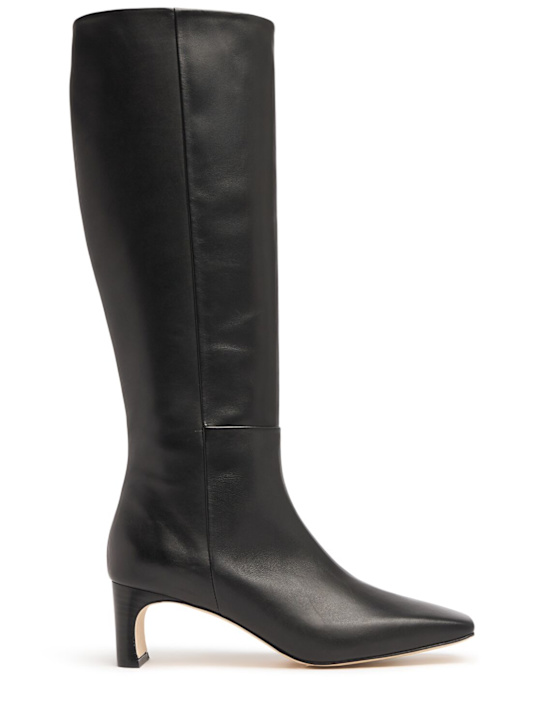Aeyde: 55mm Torin leather tall boots - women_0 | Luisa Via Roma