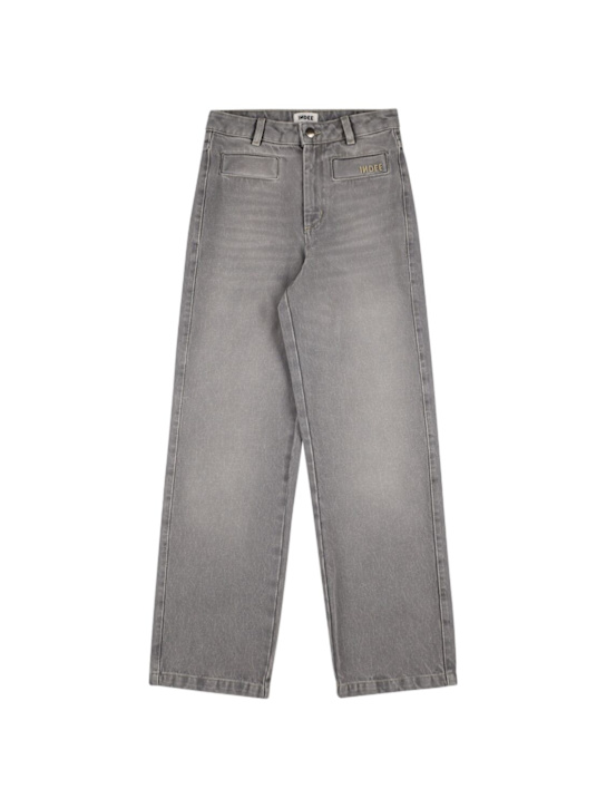 INDEE: ミドルライズデニムストレートジーンズ - グレー - kids-girls_0 | Luisa Via Roma
