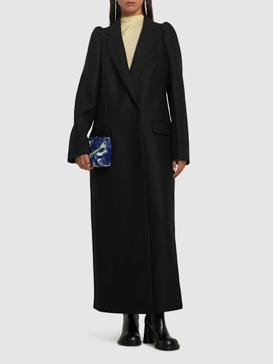 Dries Van Noten: Ree heavy wool blend long coat - women_1 | Luisa Via Roma