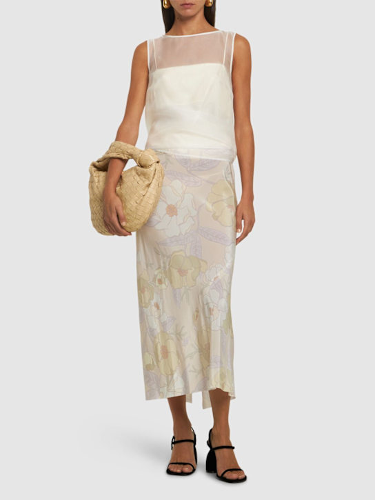 Dries Van Noten: Sati printed silk midi skirt - women_1 | Luisa Via Roma