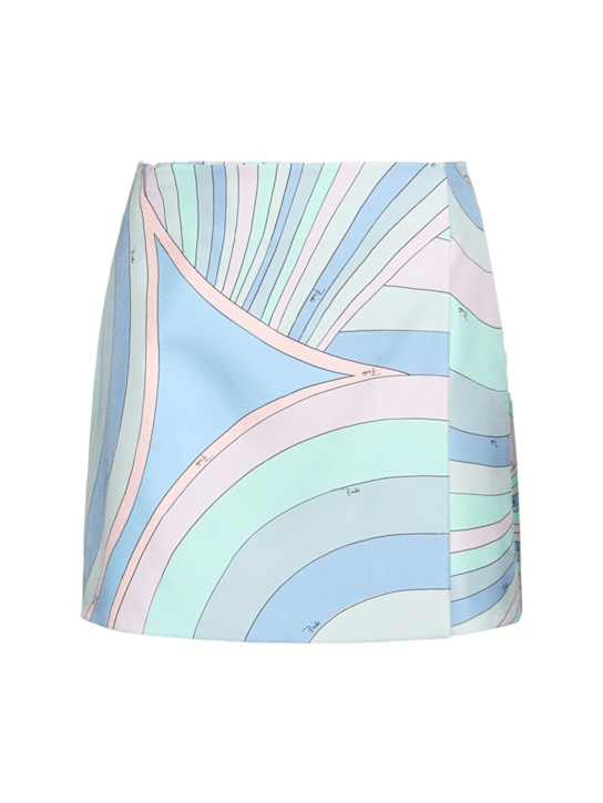 Pucci: Printed silk twill mini wrap skirt - women_0 | Luisa Via Roma