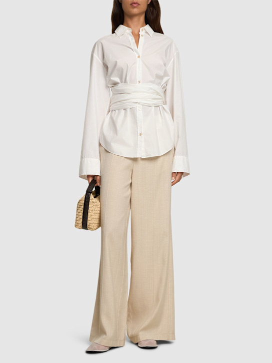 Forte_forte: Viscose blend straight pants - women_1 | Luisa Via Roma