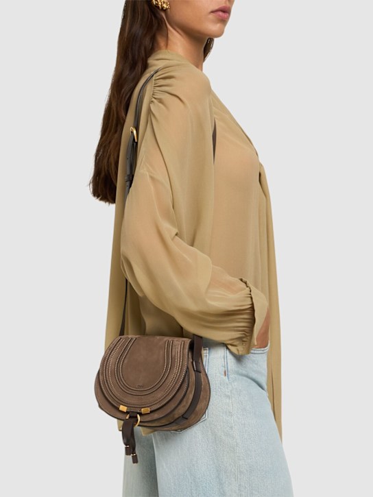 Chloé: Mini Marcie suede shoulder bag - women_1 | Luisa Via Roma