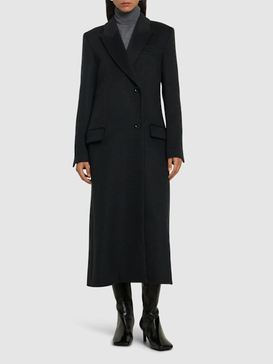 Proenza Schouler: Manteau long en laine brossée Reed - Gris - women_1 | Luisa Via Roma