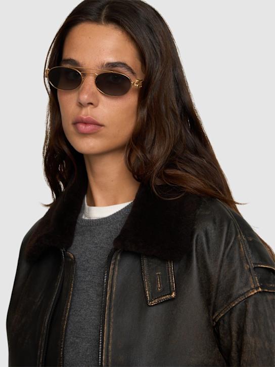 Miu Miu: Round metal sunglasses - women_1 | Luisa Via Roma