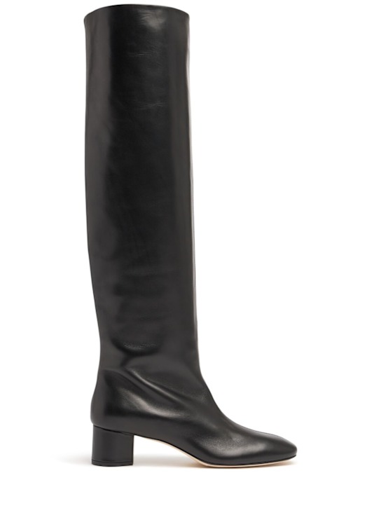 Aeyde: 45mm Willa leather tall boots - women_0 | Luisa Via Roma