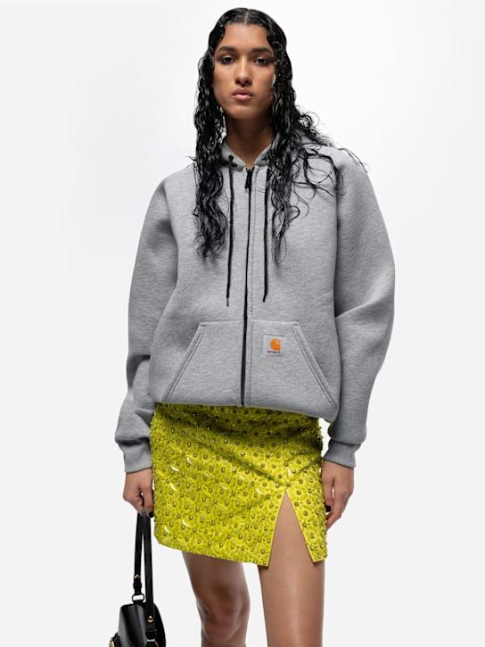 Des Phemmes: Embroidered cotton satin mini skirt - women_1 | Luisa Via Roma