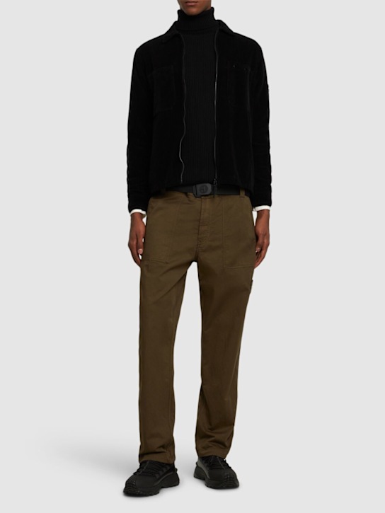 Stone Island: Cotton zip overshirt - men_1 | Luisa Via Roma