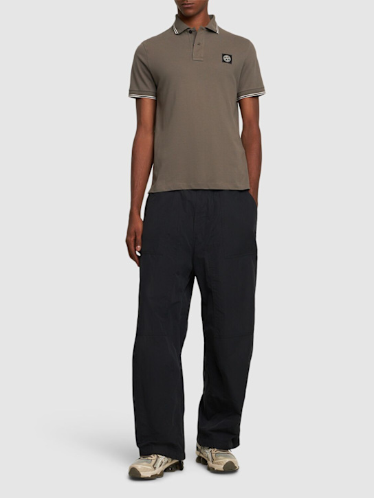 Stone Island: Short sleeve polo - 胡桃色 - men_1 | Luisa Via Roma