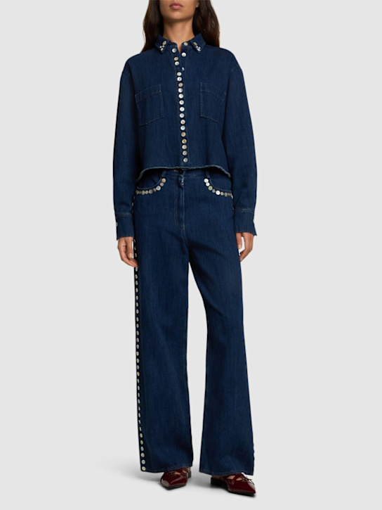 Forte_forte: Jeans aus Baumwolldenim mit Stickerei - women_1 | Luisa Via Roma