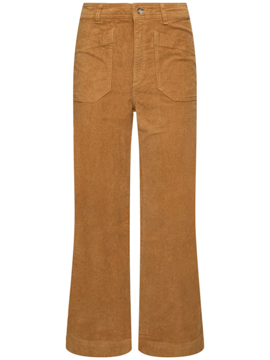 Patagonia: Wide leg cotton blend pants - Next Brown - women_0 | Luisa Via Roma